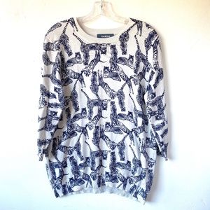 ModCloth Tiger Charm School 3/4 Sleeve Sweater